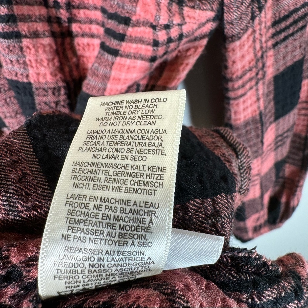 Anthropologie Cloth&Stone Plaid Daia Belted Tier Mini Dress Raglan Long Sleeves - Picture 9 of 16